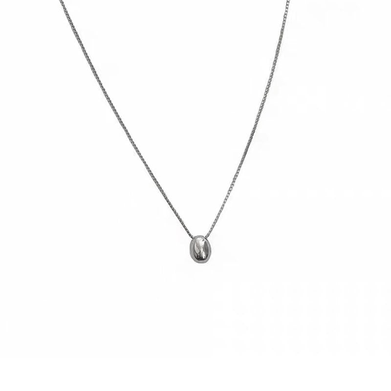Wholesale Sterling silver small bean clavicle necklace